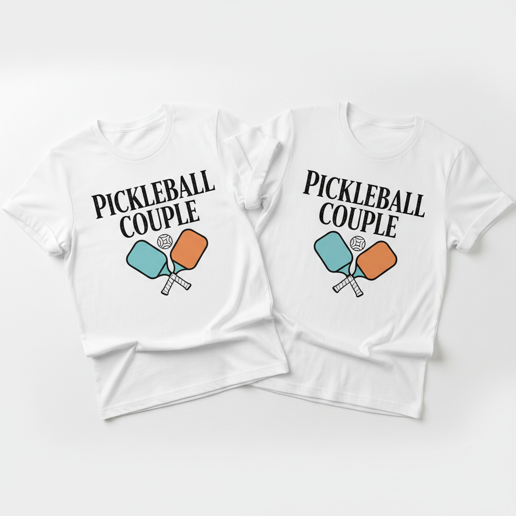 Pickleball Couple Tee - matching t-shirts for pickleball partners