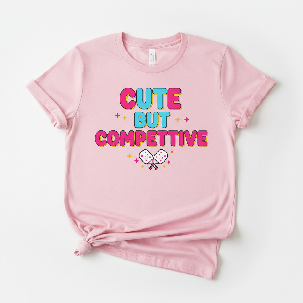 Cute But Competitive Tee - funny women's pickleball t-shirt