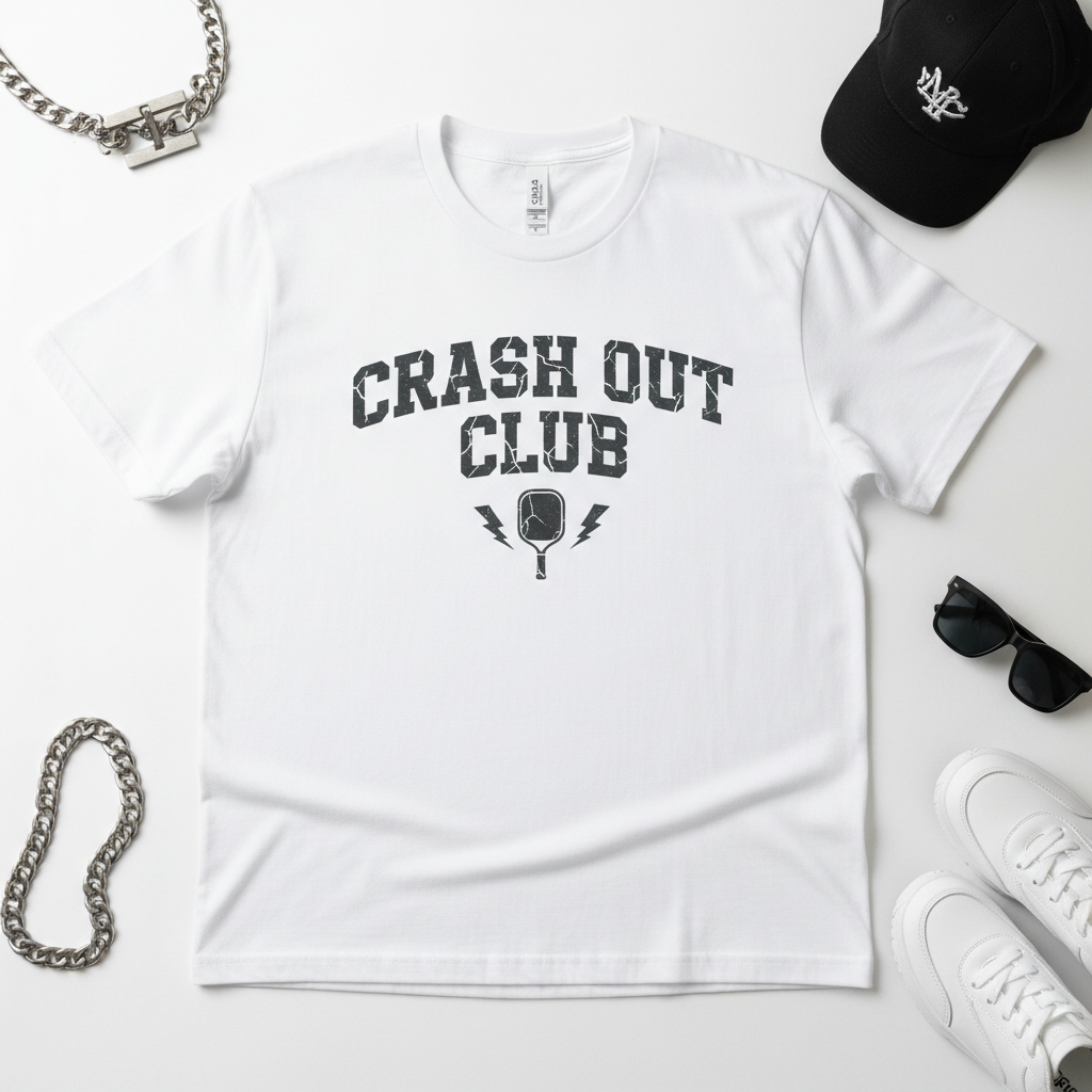 Crash Out Club Tee - funny pickleball t-shirt